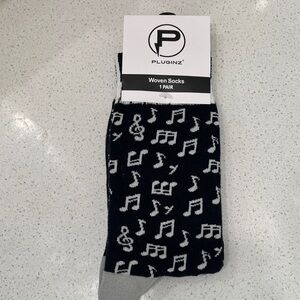 Black and White Music Note Socks